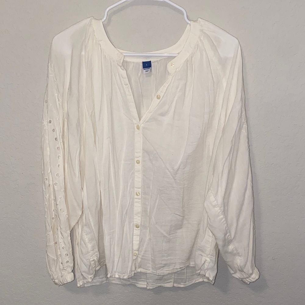 Old Navy Cream Button-Up Shirt
